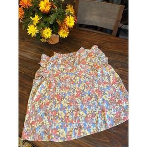 Nanette Lepore Blouse Colorful Floral Ruffle Woman's XL‎